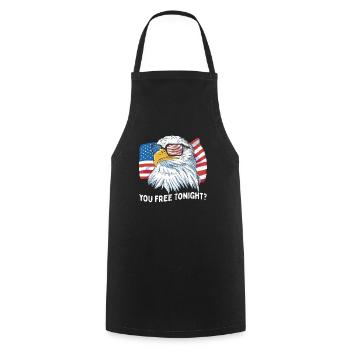 You Free Tonight Bald Eagle America - Cooking Apron - black - Front - AI Model Male 185 dark (185cm)