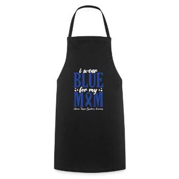 Je porte du bleu pour ma mère - prise de conscience de - Tablier de cuisine - noir - Devant - AI Model Male 185 dark (185cm)