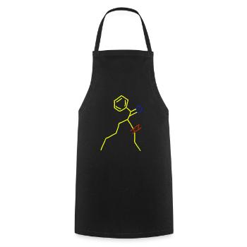 Homme heureux avec tatouage et cadeau - Tablier de cuisine - noir - Devant - AI Model Male 185 dark (185cm)