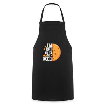 im just here for the cookies - Cooking Apron - black - Front - AI Model Male 185 dark (185cm)