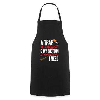 Trapschießen Skeet Tontaubenschießen - Kochschürze - Schwarz - Vorne - AI Model Male 185 dark (185cm)