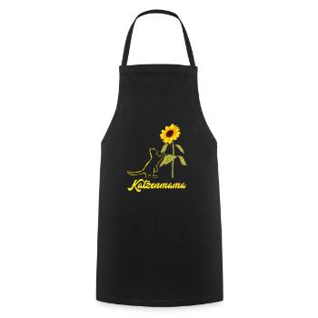 Katzenmama Blumen Katzenliebhaber Katzenfans - Kochschürze - Schwarz - Vorne - AI Model Male 185 dark (185cm)