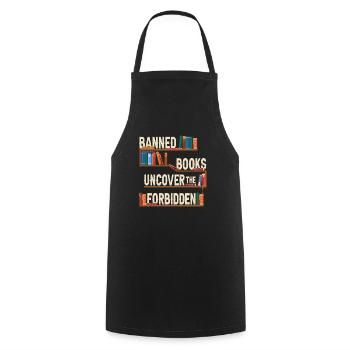 Verbotene Bücher enthüllen das Verbotene - Kochschürze - Schwarz - Vorne - AI Model Male 185 dark (185cm)