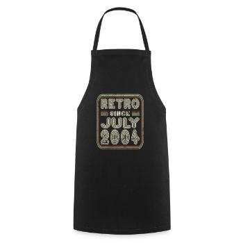 Anniversaire Juillet 2004 Cadeau rétro - Tablier de cuisine - noir - Devant - AI Model Male 185 dark (185cm)