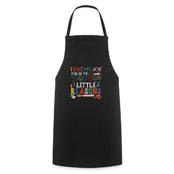 Professeur d’enseignement mignon - Tablier de cuisine - noir - Devant - AI Model Male 185 dark (185cm)