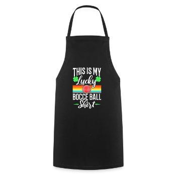 This is my Lucky Bocce ball - Cooking Apron - black - Front - AI Model Male 185 dark (185cm)