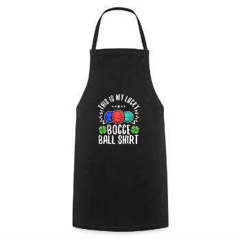 Ceci est ma boule de pétanque chanceuse - Tablier de cuisine - noir - Devant - AI Model Male 185 dark (185cm)