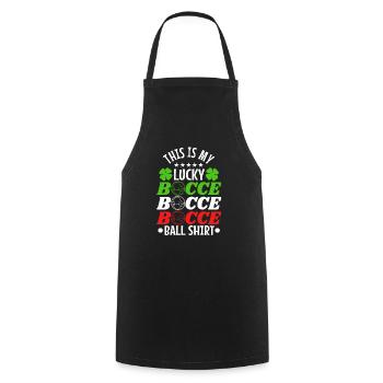 This is my Lucky Bocce ball - Cooking Apron - black - Front - AI Model Male 185 dark (185cm)