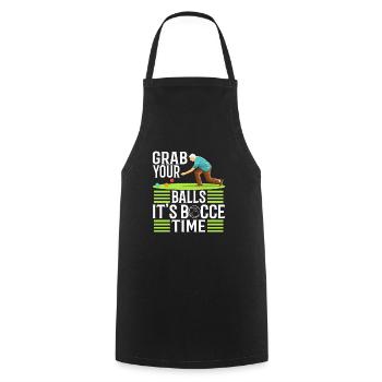 Grab your balls its bocce time - Cooking Apron - black - Front - AI Model Male 185 dark (185cm)