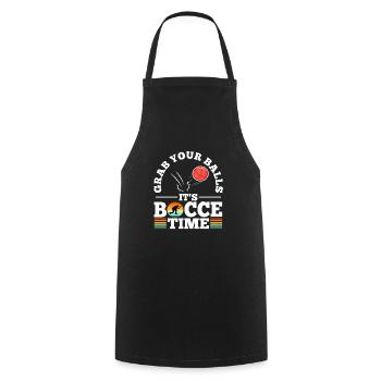 Grab your balls its bocce time - Cooking Apron - black - Front - AI Model Male 185 dark (185cm)