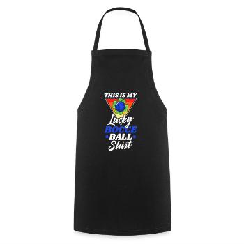 This is my Lucky Bocce ball - Cooking Apron - black - Front - AI Model Male 185 dark (185cm)