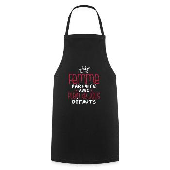 Femme parfaite avec plein de jolis défauts - Tablier de cuisine - noir - Devant - AI Model Male 185 dark (185cm)