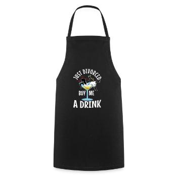 Just divorced buy me a drink - Cooking Apron - black - Front - AI Model Male 185 dark (185cm)