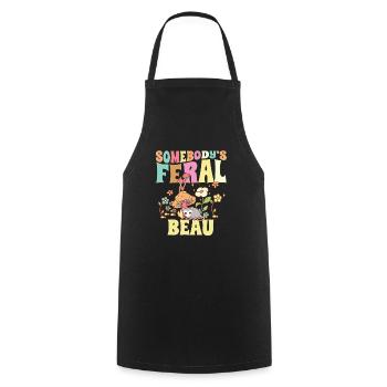 Somebody's Feral Beau Opossum Boyfriend - Cooking Apron - black - Front - AI Model Male 185 dark (185cm)