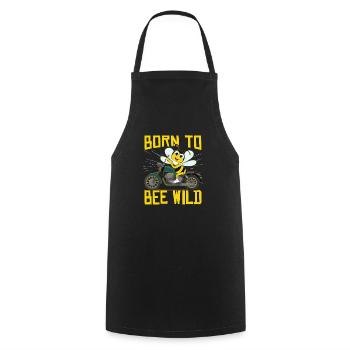 Born To Bee Wild Motorbike Biker - Cooking Apron - black - Front - AI Model Male 185 dark (185cm)