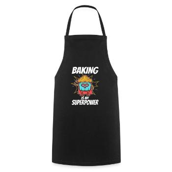 Baking is my Superpower, Muffin - Cooking Apron - black - Front - AI Model Male 185 dark (185cm)