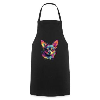 Chihuahua | Abstrakte Malerei | Farbe | Niedlicher - Kochschürze - Schwarz - Vorne - AI Model Male 185 dark (185cm)