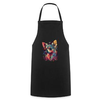 Chihuahua | Abstrakte Malerei | Farbe | Niedlicher - Kochschürze - Schwarz - Vorne - AI Model Male 185 dark (185cm)