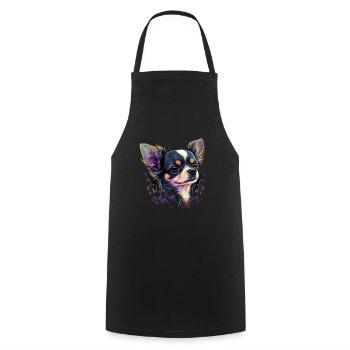 Chihuahua | Abstrakte Malerei | Farbe | Niedlicher - Kochschürze - Schwarz - Vorne - AI Model Male 185 dark (185cm)