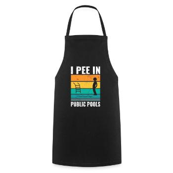 I Pee In Pools Funny Peeing In Pools Humor - Kochschürze - Schwarz - Vorne - AI Model Male 185 dark (185cm)