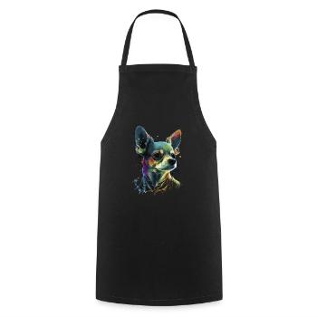 Chihuahua | Abstrakte Malerei | Farbe | Niedlicher - Kochschürze - Schwarz - Vorne - AI Model Male 185 dark (185cm)
