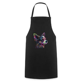 Chihuahua | Abstrakte Malerei | Farbe | Niedlicher - Kochschürze - Schwarz - Vorne - AI Model Male 185 dark (185cm)