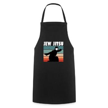 Jitsu juif drôle Jiu Jitsu juif arts martiaux - Tablier de cuisine - noir - Devant - AI Model Male 185 dark (185cm)