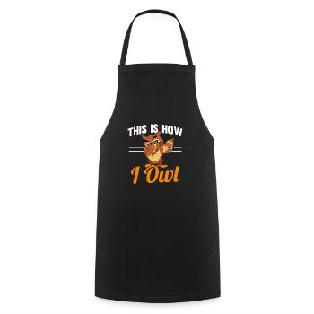 Cool Dabbing Owl Nocturnal Bird Bird Lover This Is - Cooking Apron - black - Front - AI Model Male 185 dark (185cm)