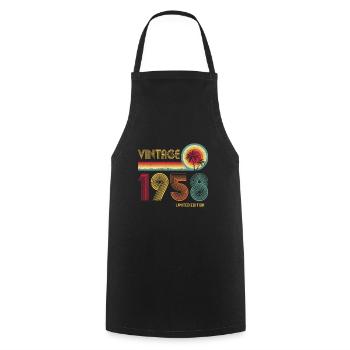 Vintage 1958 65th Birthday 65 Years of Strength - Cooking Apron - black - Front - AI Model Male 185 dark (185cm)