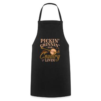Country Music - Cooking Apron - black - Front - AI Model Male 185 dark (185cm)