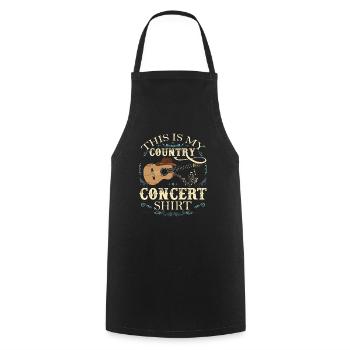 Country Concert Outfit Guitar - Cooking Apron - black - Front - AI Model Male 185 dark (185cm)