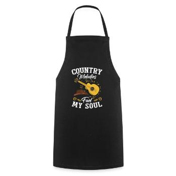 Country-Melodien befeuern meine Seele - Kochschürze - Schwarz - Vorne - AI Model Male 185 dark (185cm)