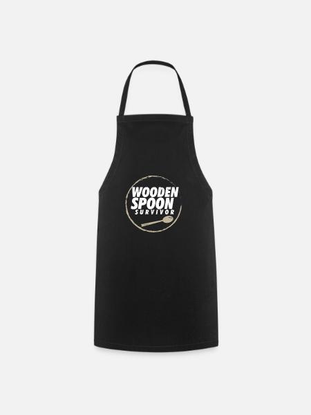 Cuillère en bois Survivant Meme Proud Italian Funny - Tablier de cuisine - noir