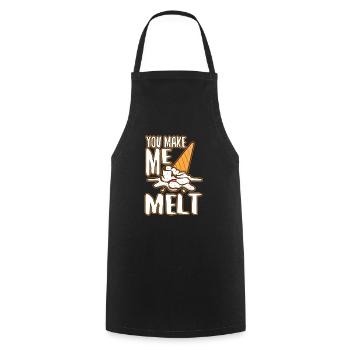 You make me melt, ice cream - Cooking Apron - black - Front - AI Model Male 185 dark (185cm)