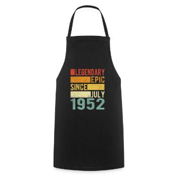 Birthday: July 1952 Legendary Epic - Cooking Apron - black - Front - AI Model Male 185 dark (185cm)