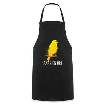 Kanarien Opa Canary Grandpa Wellensittich - Kochschürze - Schwarz - Vorne - AI Model Male 185 dark (185cm)