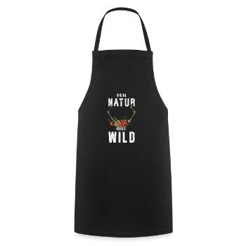 Natur & Wild I Jagd Rotwild Geweih Motiv für Jäger - Kochschürze - Schwarz - Vorne - AI Model Male 185 dark (185cm)