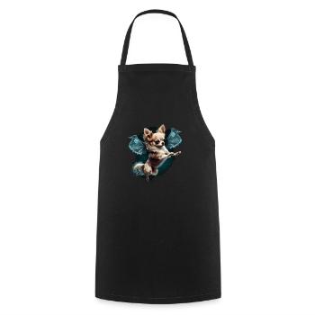 Chihuahua | Ballerina | Ballet | Dance | Dancing | - Cooking Apron - black - Front - AI Model Male 185 dark (185cm)