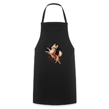 Chihuahua | Ballerina | Ballet | Dance | Dancing | - Kochschürze - Schwarz - Vorne - AI Model Male 185 dark (185cm)