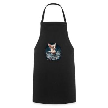 Chihuahua | Ballerina | Ballet | Dance | Dancing | - Kochschürze - Schwarz - Vorne - AI Model Male 185 dark (185cm)