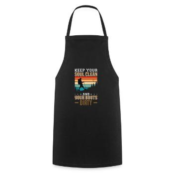 Hiker Mountain Funny Hiking - Cooking Apron - black - Front - AI Model Male 185 dark (185cm)