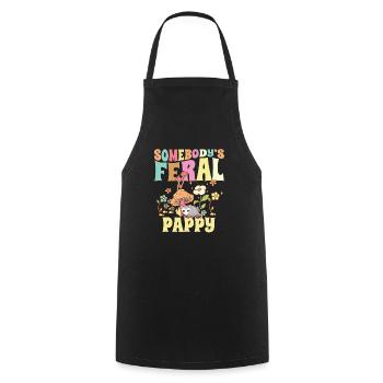 Somebody's Feral Pappy Wild Family Opossum Dad - Cooking Apron - black - Front - AI Model Male 185 dark (185cm)
