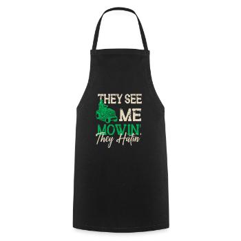 Rasenmäh Motiv I Rasenmäher für Gärtner - Kochschürze - Schwarz - Vorne - AI Model Male 185 dark (185cm)