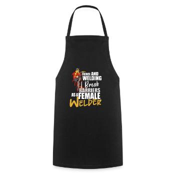 Welder Funny Funny Sweat Gift - Cooking Apron - black - Front - AI Model Male 185 dark (185cm)