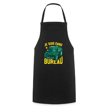 Je Suis Dans Mon Bureau Tracteur - Tablier de cuisine - noir - Devant - AI Model Male 185 dark (185cm)