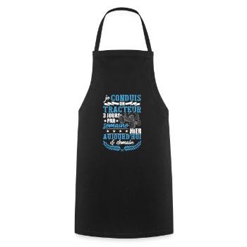 Je Conduis Un Tracteur - Tablier de cuisine - noir - Devant - AI Model Male 185 dark (185cm)
