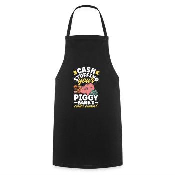 Cash Stuffing Your Piggy Bank's Cool Cousin - Cooking Apron - black - Front - AI Model Male 185 dark (185cm)