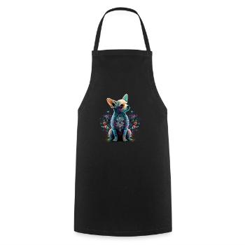 Chihuahua | Cute Dog | Beautiful | Flowers | Girl - Cooking Apron - black - Front - AI Model Male 185 dark (185cm)