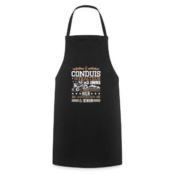 Drôle Tracteur Cadeaux - Tablier de cuisine - noir - Devant - AI Model Male 185 dark (185cm)