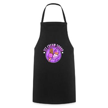 Escouade de crème glacée - Tablier de cuisine - noir - Devant - AI Model Male 185 dark (185cm)